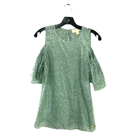 Michael Kors Women's Cotton Cold Shoulder Tiered-Sleeve Top Floral Size Small - Picture 4 of 8